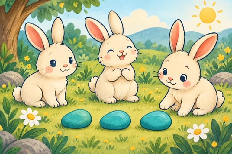 Tiga arnab di taman — ilustrasi muka depan Kira Haiwan